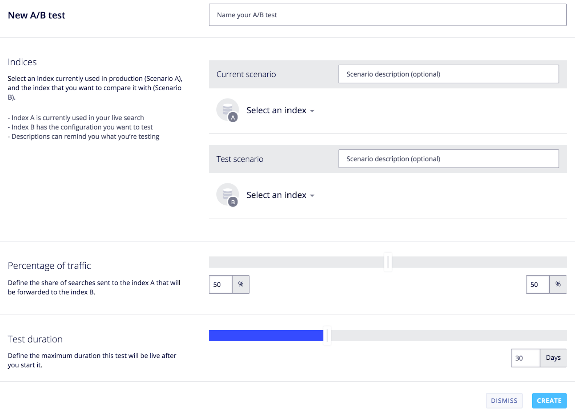 Abtest dashboard create