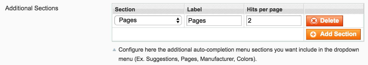 Configuration of additional pages