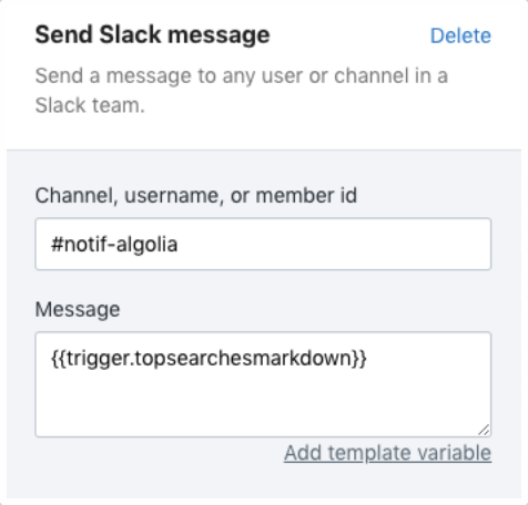 syntax for setting up slack notification
